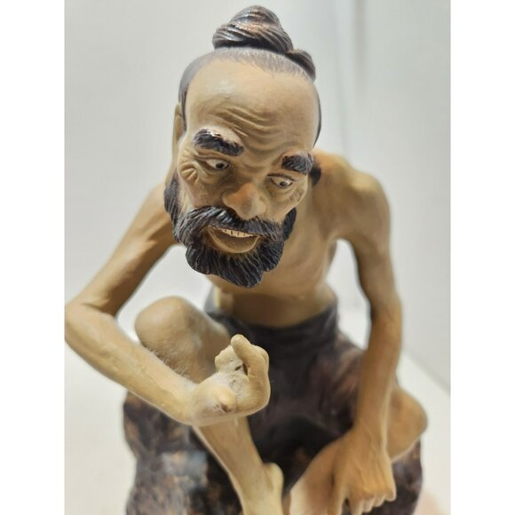 Vtg Rare Chinese Shiwan Xiangqi Mud Man Ceramic Figurine Sage Jigong Detailed - Picture 13 of 16